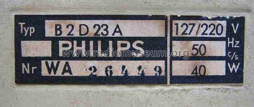 Philetta B2D23A; Philips Radios - (ID = 461996) Radio
