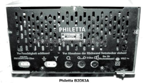 Philetta B2D53A; Philips Radios - (ID = 35551) Radio