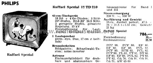 Raffael-S 17TD210A /00; Philips Radios - (ID = 2674620) Televisión