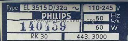 RK30 EL3515D /32a; Philips Radios - (ID = 759286) R-Player