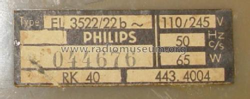 RK40 EL3522/22b; Philips Radios - (ID = 392152) Reg-Riprod