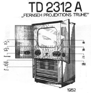 Fernseh-Projektions-Truhe TD2312A; Philips Radios - (ID = 665455) Fernseh-R