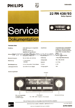 Rallye Spezial 22RN438 /19 / 93; Philips Radios - (ID = 3112946) Car Radio