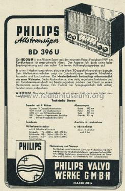 BD396U ; Philips Radios - (ID = 2031290) Radio