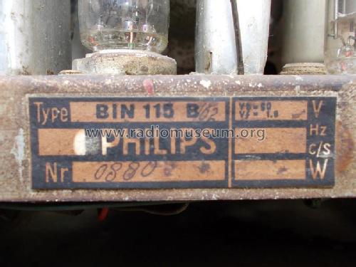 BIN115B /02; Philips Ralin (ID = 2622395) Radio