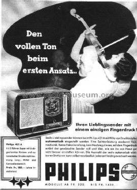 421A-16; Philips - Schweiz (ID = 95722) Radio