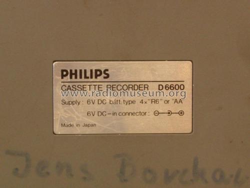 Cassetten-Recorder D6600 /00; Philips, Singapore (ID = 2622536) Sonido-V