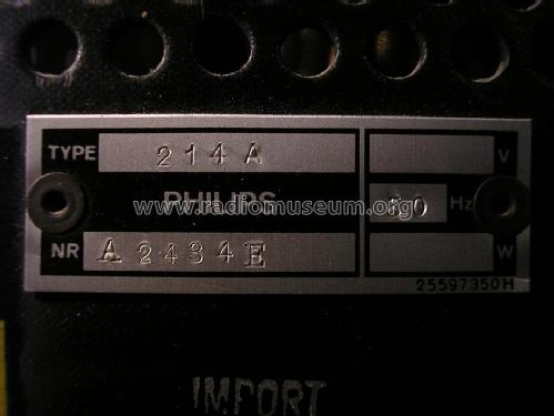 214A; Philips Norway Norsk (ID = 1367953) Radio