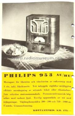 953AU-12; Philips, Svenska AB, (ID = 2739891) Radio