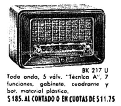 BK217U; Philips del Uruguay (ID = 1690077) Radio