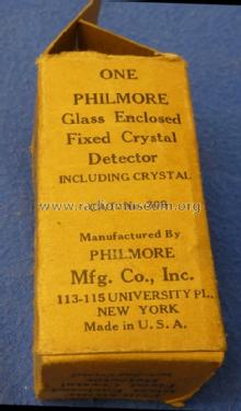 Glass Enclosed Fixed Crystal Detector 309; Philmore Mfg. Co. - (ID = 1561066) Radio part