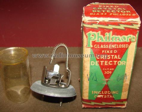 Glass Enclosed Fixed Crystal Detector 309; Philmore Mfg. Co. - (ID = 2084833) Radio part