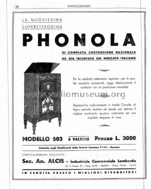 503; Phonola SA, FIMI; (ID = 2996738) Radio