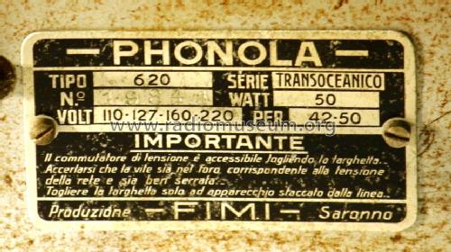 621 ; Phonola SA, FIMI; (ID = 1426214) Radio