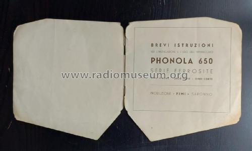 651 Ch= 650; Phonola SA, FIMI; (ID = 3037051) Radio