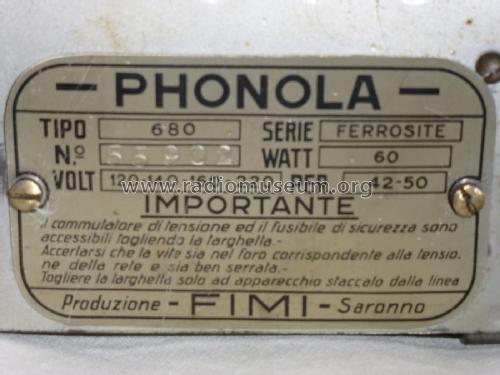 680; Phonola SA, FIMI; (ID = 1961691) Radio