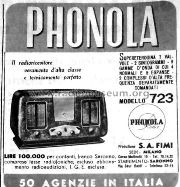 723; Phonola SA, FIMI; (ID = 2919708) Radio