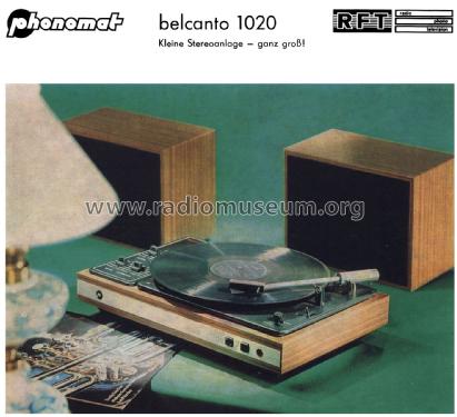 Belcanto 1020; Phonomat Pirna, VEB (ID = 1324557) Enrég.-R