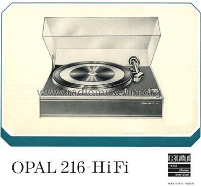 Ziphona Opal 216 HiFi; Funkwerk Zittau, VEB (ID = 1167237) Reg-Riprod