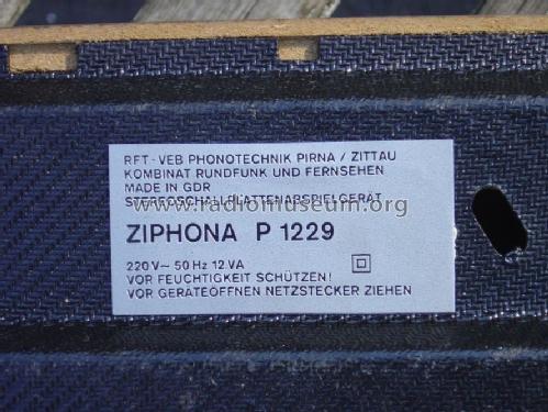 Ziphona P1229; Phonotechnik Pirna/ (ID = 342473) Enrég.-R