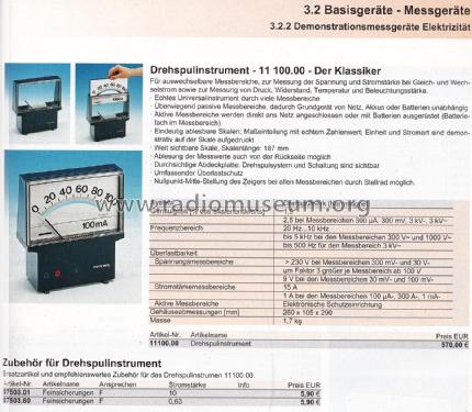 Messinstrument mit Wechselskala 11100.00; Phywe, Physikalische (ID = 2854980) teaching