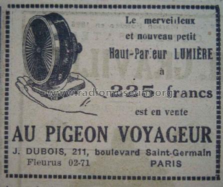 Haut-Parleur Lumière Petit Modèle, Type C; Gaumont, Radio-Seg; (ID = 1545434) Altavoz-Au