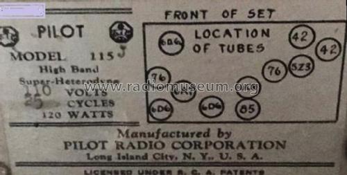 115 ; Pilot Electric Mfg. (ID = 2803336) Radio