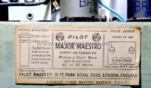 Major Maestro ; Pilot Radio Ltd.; (ID = 197809) Radio