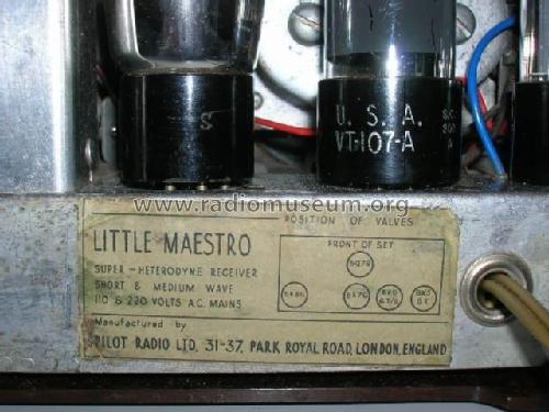 Little Maestro Post-War AC ; Pilot Radio Ltd.; (ID = 1342800) Radio