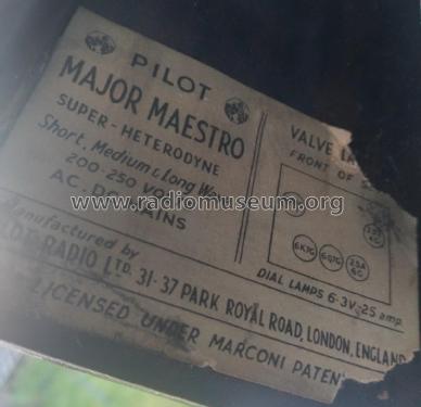 Major Maestro ; Pilot Radio Ltd.; (ID = 3119640) Radio