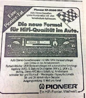 Cassette Car Stereo KP-9000; Pioneer Corporation; (ID = 2808980) Car Radio