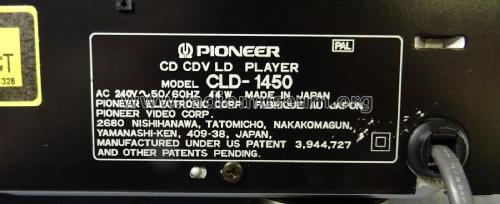 CD CDV LD Player CLD-1450; Pioneer Corporation; (ID = 2729790) Ton-Bild