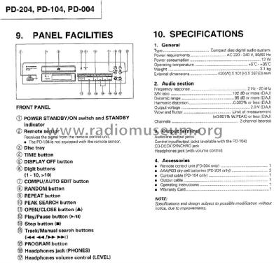 Compact Disc Player PD-204; Pioneer Corporation; (ID = 2641709) R-Player