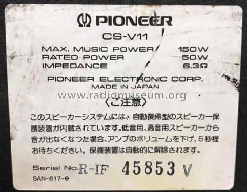 CS-V11; Pioneer Corporation; (ID = 2385968) Speaker-P