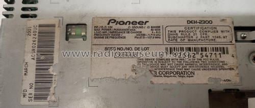 DEH-2300; Pioneer Corporation; (ID = 2891124) Car Radio