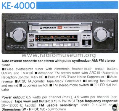 KE-4000; Pioneer Corporation; (ID = 3010530) Car Radio