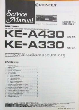 FM/AM Cassette Player KE-A330; Pioneer Corporation; (ID = 2832905) Car Radio