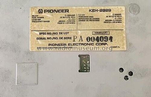 KEH-2929; Pioneer Corporation; (ID = 2886399) Car Radio