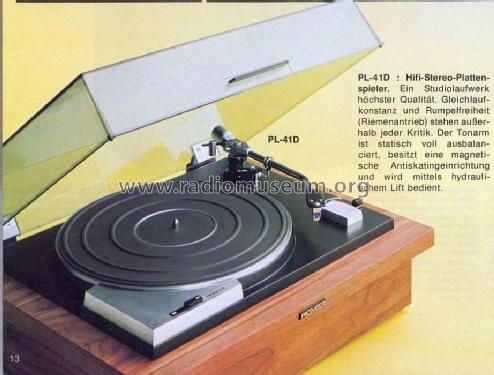 Stereo Turntable PL-41D; Pioneer Corporation; (ID = 590636) R-Player