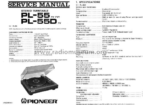 Stereo Turntable PL-55; Pioneer Corporation; (ID = 1648466) R-Player