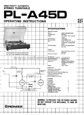 Pioneer Pl A45d Service Manual