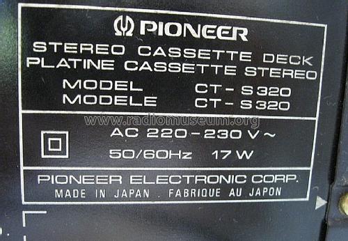 Stereo Cassette Deck CT-S320; Pioneer Corporation; (ID = 1607365) R-Player