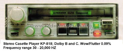 Component Car Stereo Cassette Player KP-818G; Pioneer Corporation; (ID = 2704621) R-Player