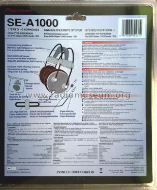 Stereo Headphones SE-A1000; Pioneer Corporation; (ID = 1807830) Parleur