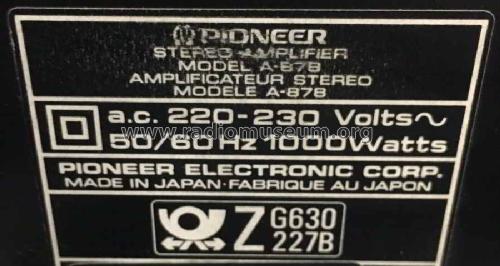 Reference Stereo Amplifier A-878; Pioneer Corporation; (ID = 2732725) Ampl/Mixer