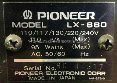 Stereo Receiver LX-880; Pioneer Corporation; (ID = 2385463) Radio