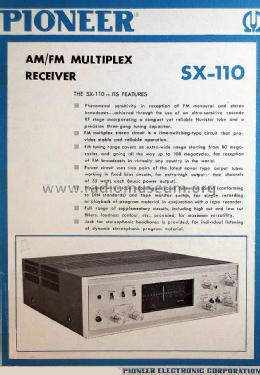 Stereo Receiver SX-110; Pioneer Corporation; (ID = 1621883) Radio