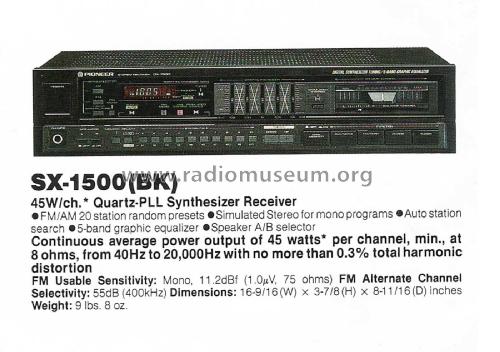 Stereo Receiver SX-1500; Pioneer Corporation; (ID = 1906945) Radio