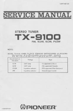 Stereo Tuner TX-9100; Pioneer Corporation; (ID = 1638559) Radio