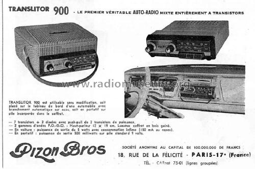 Translitor 900; Pizon Bros JMP; (ID = 430035) Radio